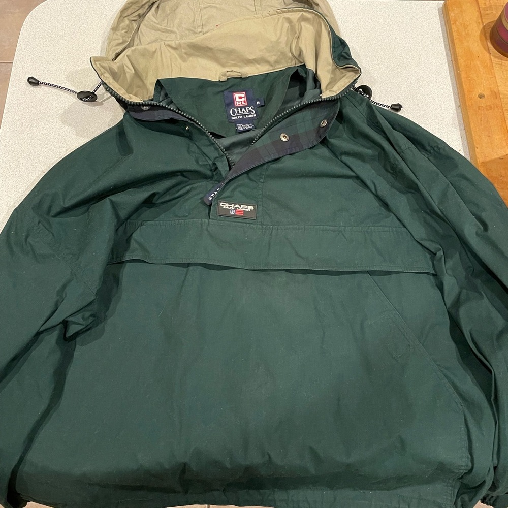Ralph Lauren Chaps medium green pullover with hood.